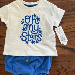 Cat & Jack White and Blue 'Oh My Stars' Toddler Top & Bloomers